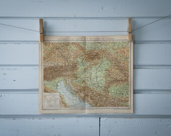 1887 Vintage Austria-Hungary Map