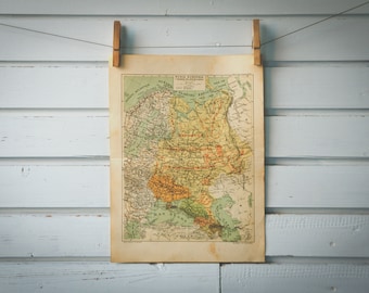 1937 Vintage Map of Russia