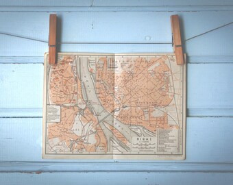 1904 Vintage Map of Riga