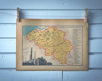 1941 Vintage Belgium Map