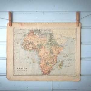Carte de l'Afrique vintage 1883