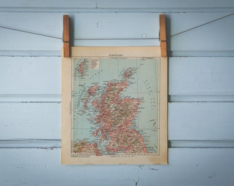1929 Vintage Map of Scotland