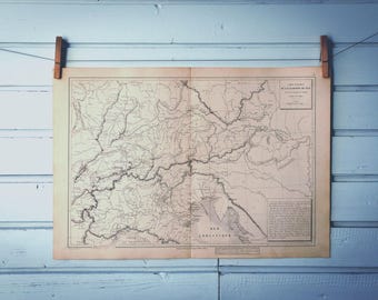 1886 Vintage Central Europe Map