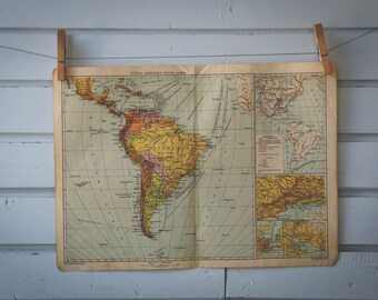 1920s Vintage South America Map