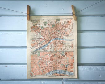 1907 Vintage Frankfurt Map