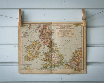 1890 Vintage UK & Ireland Map