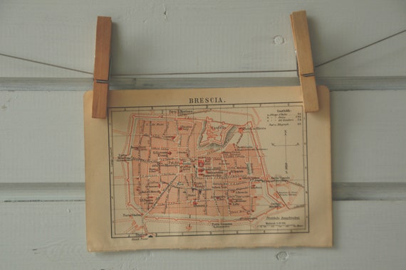 1892 Vintage Map of Brescia