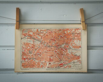 1907 Vintage Nuremberg Map