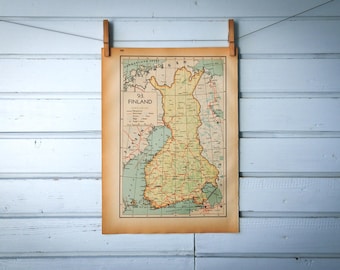 1941 Vintage Finland Map