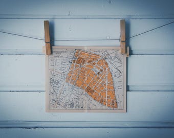 1930s Vintage Temple Arrondissement Map