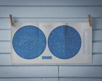 1969 Vintage Celestial Map
