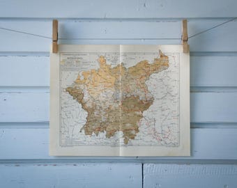 1907 Vintage Mitteleuropa Hair Color Distribution Map