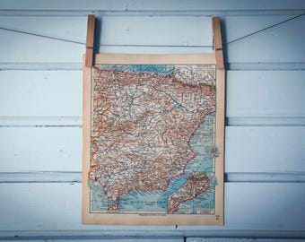 1939 Vintage Map of Spain