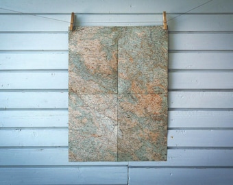 1930s Vintage West Montenegro & East Bosnia Map