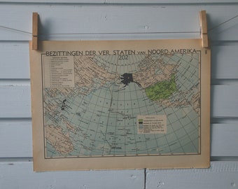 1941 Vintage Map of the Territories of the United States