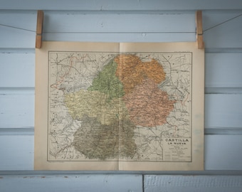 1928 Vintage New Castile Map