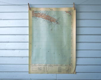 1954 Vintage East Mljet Map