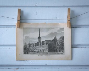 1892 Vintage Copenhagen Lithograph Illustration