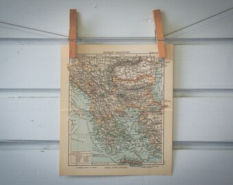 1893 Vintage Map of the Balkans
