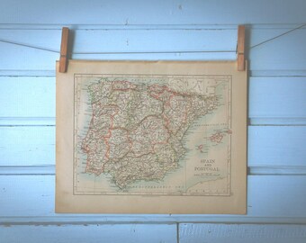 1895 Vintage Map of Spain