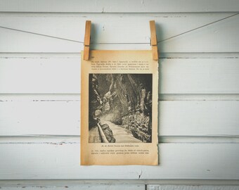 1890 Vintage Tamina Gorge Lithograph Illustration
