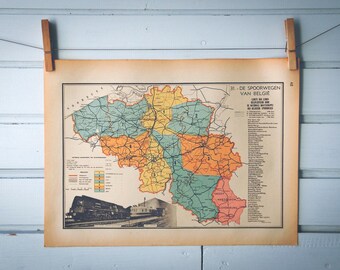 1941 Vintage Belgium Map
