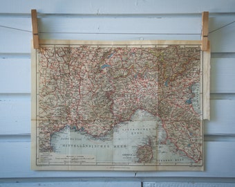1913 Vintage Map of the Riviera