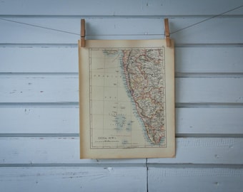 1901 Vintage West Coast of India Map