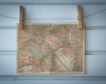1911 Vintage Meran Map
