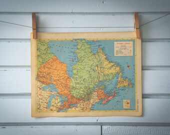 1954 Vintage East Canada Map