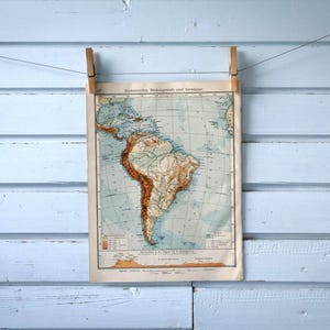 1907 Vintage South America Map