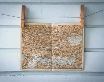 1876 Vintage Map of Danube - Passau-Strudel Section