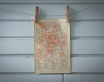 1907 Vintage Augsburg Map