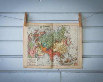 1936 Vintage Map of Asia