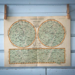 Mapa celestial antiguo de 1928