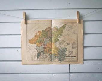 1850s Vintage Map of Germany in the 16th Century