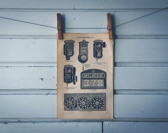 1909 Vintage Fire Alarm Lithograph Illustration