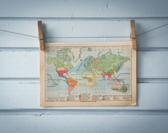 1907 Vintage World Zoogeography Map