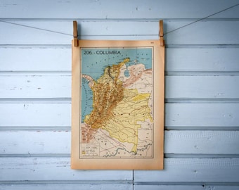 1941 Vintage Colombia Map