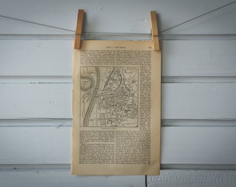 1907 Vintage Map of Trient