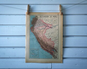 1941 Vintage Peru Map