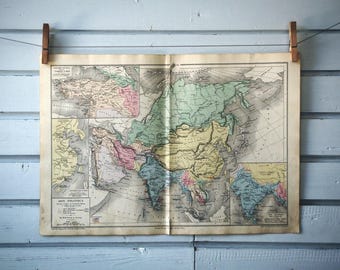 1880 Vintage Map of Asia