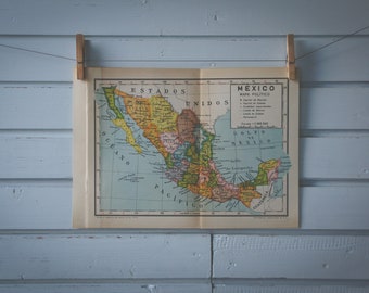 1946 Vintage Map of Mexico