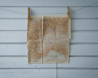 1931 Vintage Northwest Italy Map