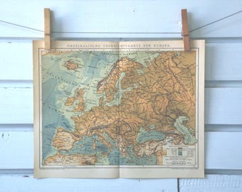 1894 Vintage Map of Europe