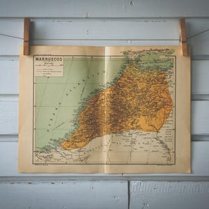 Carte vintage du Maroc de 1937