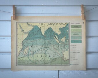 1941 Vintage Map of the Indian Ocean