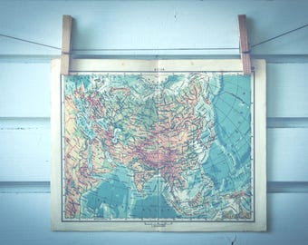 1959 Vintage Map of Asia