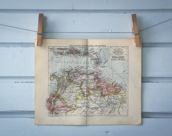 1932 Vintage Map of Northern Part of South America