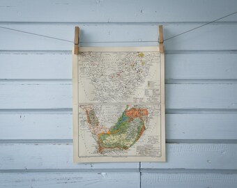 1907 Vintage South Africa Geology & Ore Map